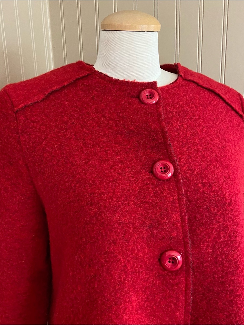 Marisa & Marie Made in Italy Red Wool Jacker Women’s Size Small - Picture 2 of 8